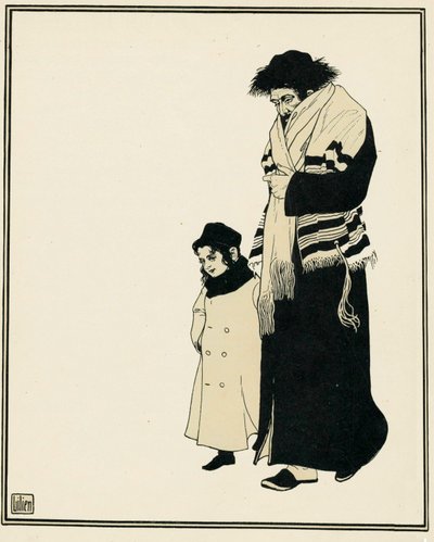 An Orthodox Jew with His Child by Ephraim Moses Lilien